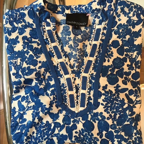 Cynthia Rowley batik style cotton blouse 💙 - Picture 7 of 10